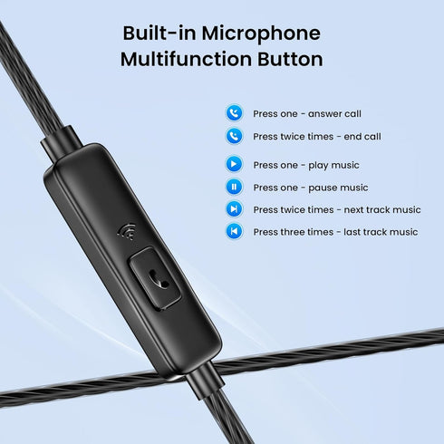 Rayleigh USB C Headphones with Microphone, 3 Pack Wired Earbuds with Heavy Bass, Compatible with iPad and Android Phones