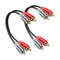 2RCA Video Extension Cable, 2RCA Male to 2RCA Male Short Subwoofer Cable for HDTV Systems, 2 Pcs