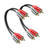 2RCA Video Extension Cable, 2RCA Male to 2RCA Male Short Subwoofer Cable for HDTV Systems, 2 Pcs