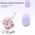 Pink Floral Clear Cover for AirPods 2 Case 1st Generation 2021, Cute Flower Pendant, Cleaning Pen Strap Accessories Set