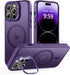 Magnetic Deep Purple Case for iPhone 14 Pro Max, Built-in Camera Stash, Compatible with MagSafe, Skin Feeling Protection