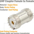 SO239 Barrel Connector, 6-Pack | PL259 Coupler UHF Female to Female RF Adapter for CB Ham Radio Antenna