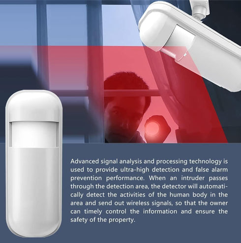 Wireless Infrared Motion Sensor PIR Motion Detector, Anti-Theft for Home Security Alarm System, Burglar Alert System