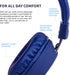 Kids Headphones Wired for School with Microphone, Lightweight Foldable for School Age Kids with in-Line Control (Blue)