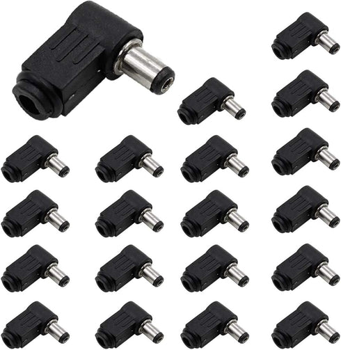 Luomorgo Right Angle DC Socket Jack Charger Power Plug, 5.5 x 2.1mm, 20pcs