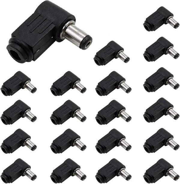 Luomorgo Right Angle DC Socket Jack Charger Power Plug, 5.5 x 2.1mm, 20pcs