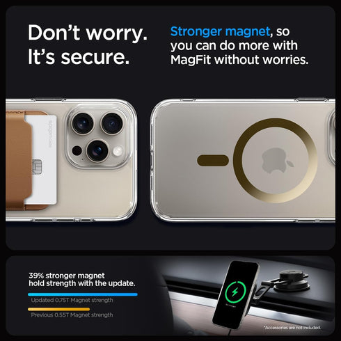 Spigen iPhone 15 Pro Case - Magnetic Ultra Hybrid MagFit, Gold, Military-Grade Protection, Anti-Yellowing, MagSafe