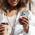 Silverback iPhone 12 Pro Max Case, Moving Liquid Holographic Glitter with Kickstand, Clear Silver