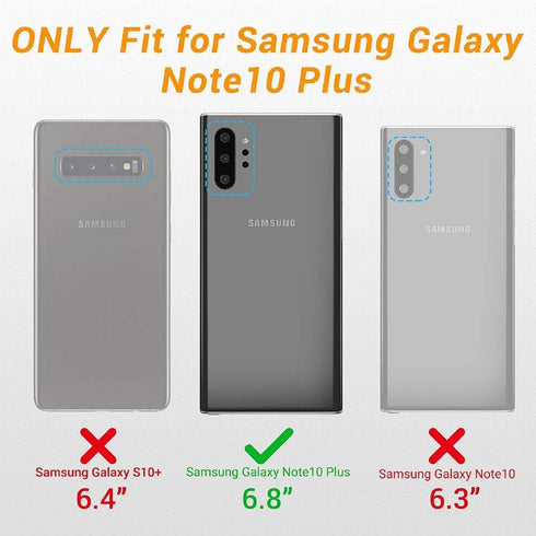 Jeylly for Galaxy Note 10+ Case, Shock-Absorption 3 Color Bumper Cover, Anti-Slip Rugged Soft TPU