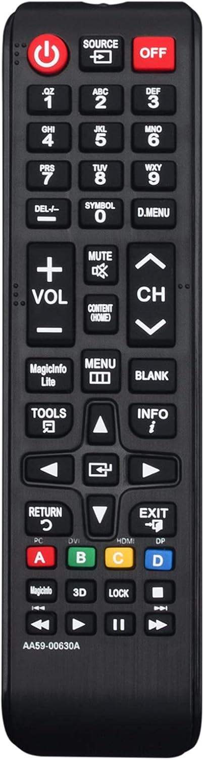 Allimity AA59-00630A Remote Control - Replaced Fit for Samsung LCD Display UD22B UD46A UD55AMD32B MD55B MD46B MD40B