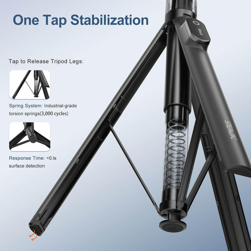 SEAJIC 66" Automatic Phone Tripod Stand with Remote, Cell Phone Tripod for iPhone Video Recording & Live Streaming