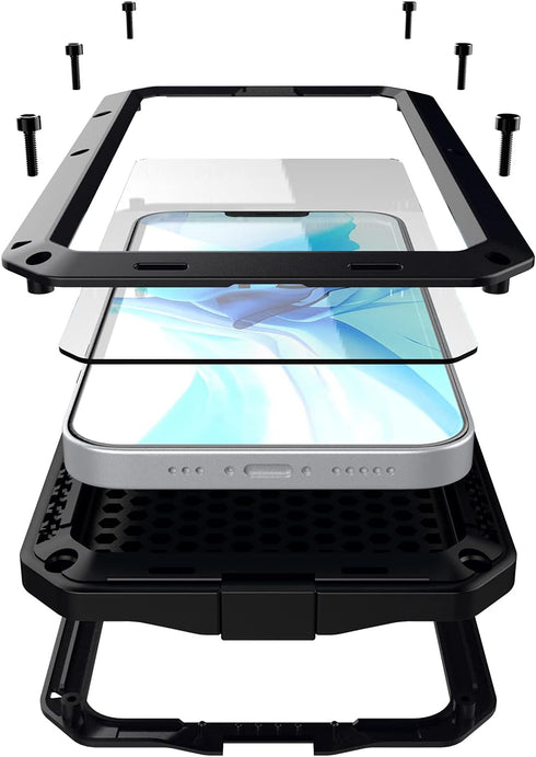 Marrkey iPhone 13 Pro Max Case, 360 Full Body Protective Heavy Duty Shockproof Tough Armour Case - Black