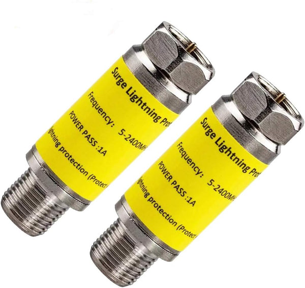 Cable Protector for TV - 2PCS Coaxial Surge Lightning Protector for Satellite Antenna Cable TV