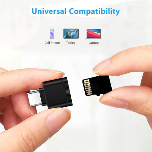 JOYNANO 64GB 10 FAT32 24/7 (64GB SECUEYE TF Memory Card with Type C Adapter, Class High Speed Reading/Writing