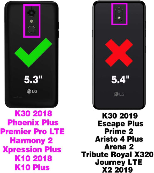 LG K30 2018 Phone Case Wallet with Tempered Glass Screen Protector, Flip Cover, Card Holder, Gray