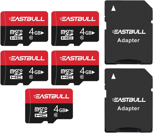 EASTBULL 4GB 5-Pack of Micro SD Cards, 4GB SD Cards Pack Full HD