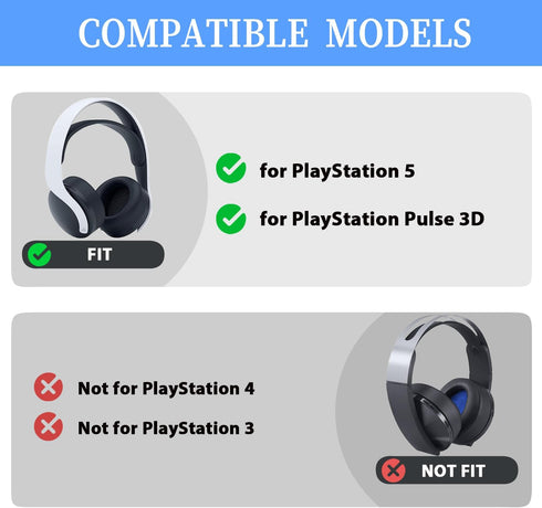 Adhiper Replacement Ear Pads for Sony Playstation 5 Pulse PS5 3D Headset,PS5 Cooling Gel Ear Cushions,Securely Memory Foam Headset Earpads(Black
