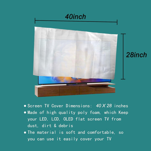 SKARUMMER Foam Flat Screen TV Cover Fits Up to 40''W x 28''H, Flat Screen TV Protection During House Moving, Storing, or Home Renovation (1 PACK)