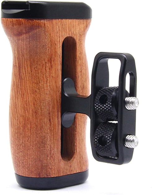 LOTUS POWER Adjustable Left/Right Camera Cage Handle, Wooden Side Handle Handgrip for EOS RP/A7ii/A7iii/EOS