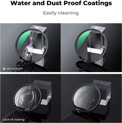 K&F Concept 62mm Circular Polarizer Lens Filter, Ultra Slim CPL Filter with 28 Multi-Layer Coatings, Cleaning Cloth