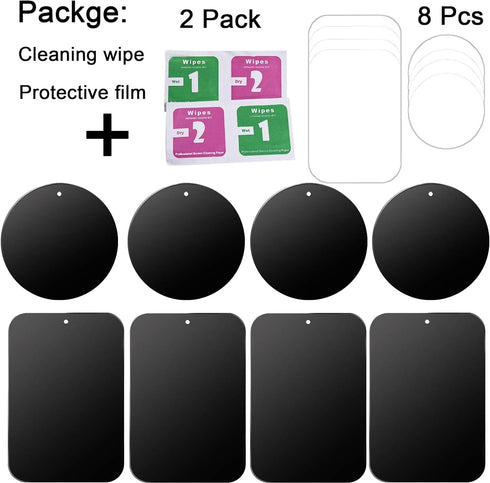 D.SKING 8-Pack Replacement Mount Metal Plates for Car Phone Holder Kits