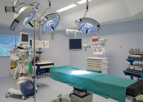 BELECO Hospital Backdrop 5x3ft Fabric Operating Room Backdrop Doctor Surgery Anesthesia Bed Sickbed