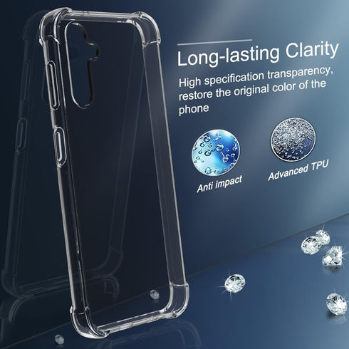 Osophter Galaxy S23-FE Case, Clear TPU Shock-Absorption Flexible Cover for Samsung Galaxy S23 FE