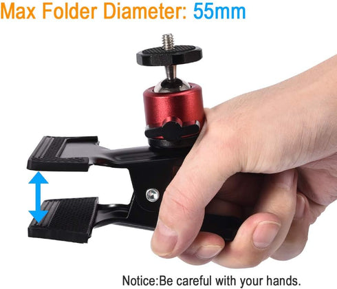 UTEBIT Tripod Camera Clip Clamp with 360 Degree Swivel Mini Ball Head - 2 Pack for DSLR Video Photoshoot