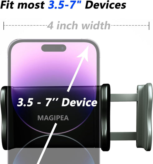 MAGIPEA 17/16 15, 14 3.5-7" 34in) Cell Phone Clip Bed Stand Holder, with Grip Flexible Long Arm Gooseneck Bracket Mount