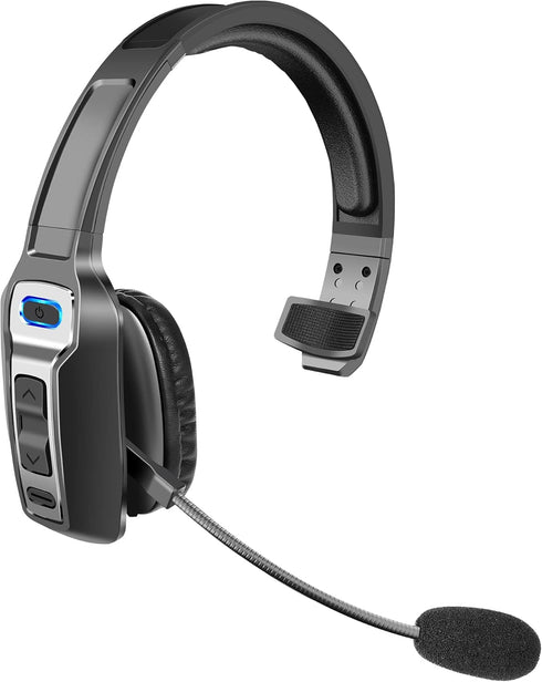 Trucker Bluetooth Headset, V5.2 Wireless with Upgraded Microphone, AI Noise Canceling, On Ear for Driver Office
