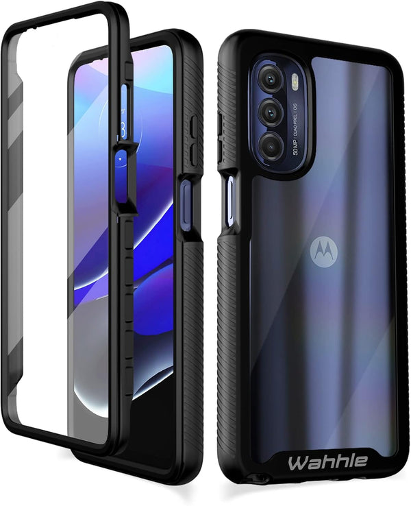 wahhle for Moto G Stylus 5G 2022 Case, Built-in Screen Protector, Full Body Shockproof Slim Fit Bumper Cover for