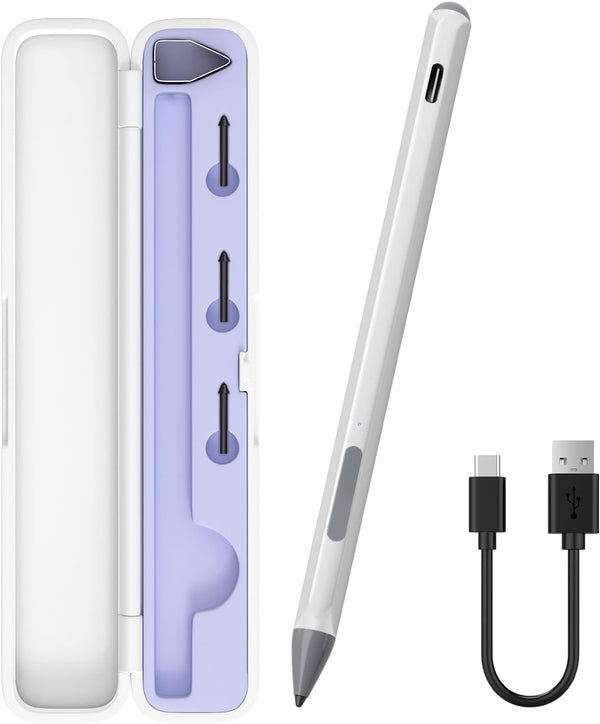 Stylus for ASUS Zenbook Flip/Pro/Vivobook, MPP 2.0 Tilt-Active Pen with 4096 Levels of Pressure Sensitivity, Silver