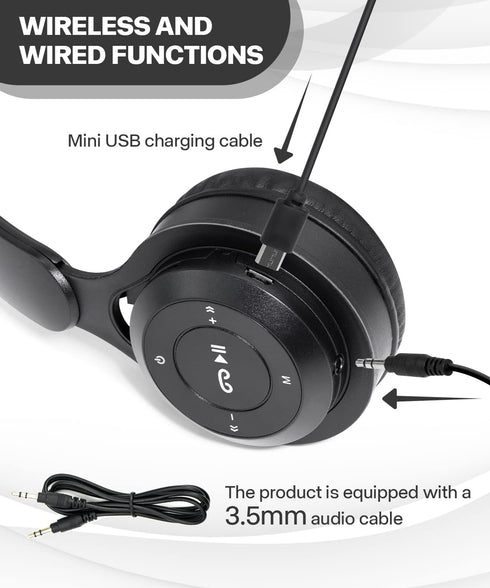 Kids Bluetooth Headphones, On Ear Wireless Headsets with Microphone, Foldable for Boys and Girls