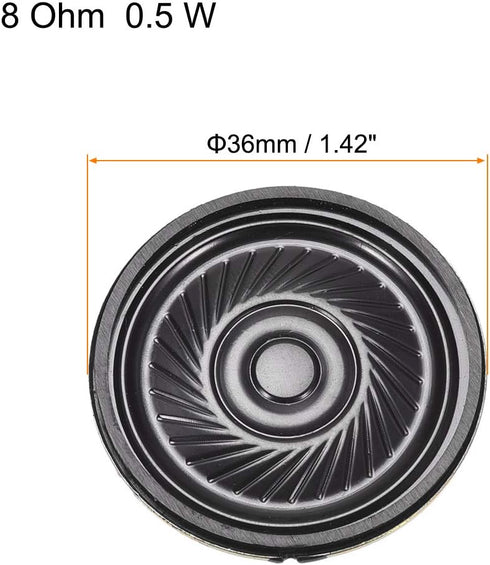 uxcell 0.5 W 8 Ohm DIY Magnetic Speaker 36mm Round-Shape Replacement Loudspeaker 4pcs