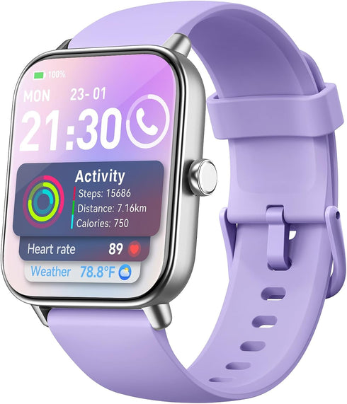 Smart Watch with Alexa Built-in, 2024 Newest Fitness Tracker, Heart Rate/SpO2/Sleep Monitor, IP68 Waterproof