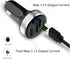 LIHAN 3 USB Car Charger - 12V/24V Voltage Meter, QC3.0 Output, Compatible with iPhone, iPad, Samsung