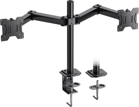 HUANUO Dual Monitor Mount for 2 Monitors up to 30 inches, Heavy Duty Stand with Adjustable Arm
