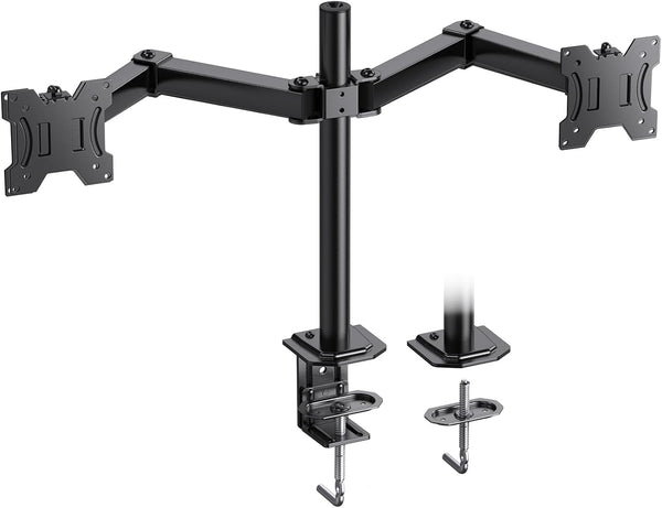 HUANUO Dual Monitor Mount for 2 Monitors up to 30 inches, Heavy Duty Stand with Adjustable Arm