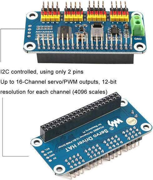 MakerFocus 16 12 I2C 5 4 3B+ 3B PWM Servo Motor Driver IIC Module Channel PWM Outputs Bit Resolution Compatible