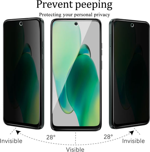 2 Pack 5G (2025) KAREEN Privacy Screen Protector for Motorola Moto G Anti Spy Tempered Glass Film, Anti-Scratch, Bubble