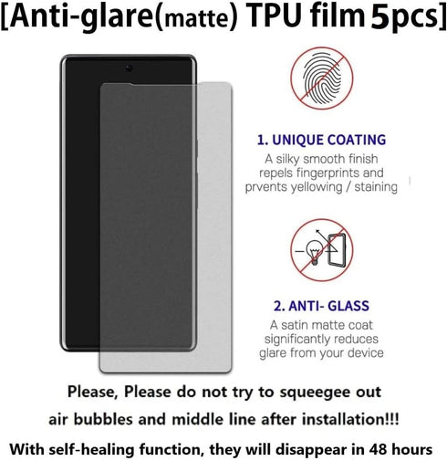 Google Pixel 8 5G 2023: 5 Anti-glare TPU Screen Protectors + 2 Lens Protectors, Scratch Resistant, Easy Installation.