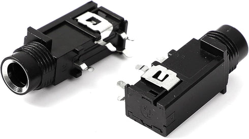 uxcell 10 Pcs 6.35mm 1/4 Inch Stereo Socket 4 Pins PCB Panel Mount Connectors for DIY Replacement