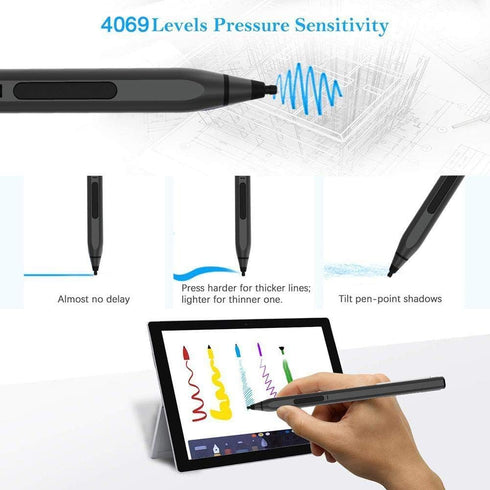BoxWave ActiveStudio Stylus Pen for HP Pavilion x360 Convertible 2-in-1 (11.6") - Jet Black, Ultra Fine Tip