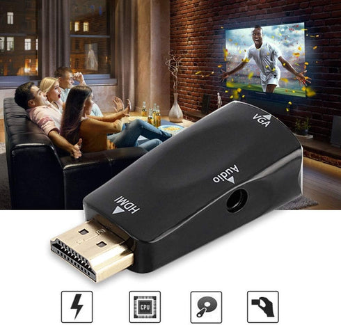 Sonew HD 1080P Female to VGA Female Converter Adapter with 3.5mm Audio Output Cable for PC/Laptop/DVD