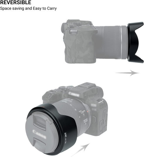 Canon RF 15-30mm F4.5-6.3 IS STM Lens Hood, Reversible Shade for EOS R6 Mark II, Compatible with 67mm Filters