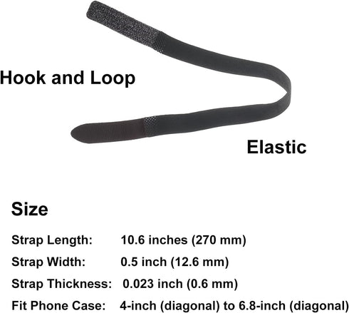 2 TFY Elastic Phone Strap, Universal Slim Hand Finger Grip, Non-slip Cell Phone Holder, fit Most Smartphones Case