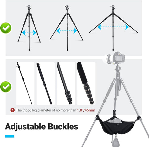 9 JJC Tripod Weights Stone Bag, Heavy Duty Weighted Sand Bags for Tripod Easel Light Stand Photography Astrophotography