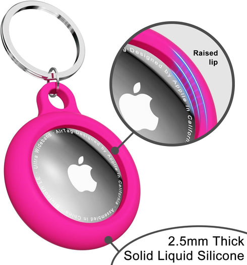 oakxco Silicone Airtag Keychain, Airtag Holder with Key Ring, Cute Accessories for Kids, Luggage, Car, Waterproof