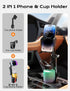 2-in-1 Cup Holder Phone Holder for Car, Adjustable Sturdy Fit for 4-7 inches Phones, Bottle Friendly
