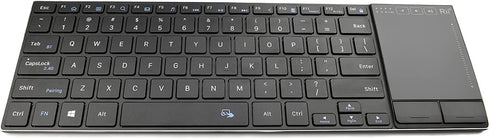 Rii Wireless Bluetooth Keyboard,Multi Device Rechargeable Keyboard Stainless Steel Ultra Slim Bluetooth Keyboard with Multi-Touch Touchpad,Compatible with PC, Mac, Laptop(2.4G+BT New)